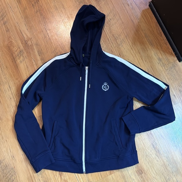 Ralph Lauren Track Jacket Navy Womens Sz M - Picture 1 of 7
